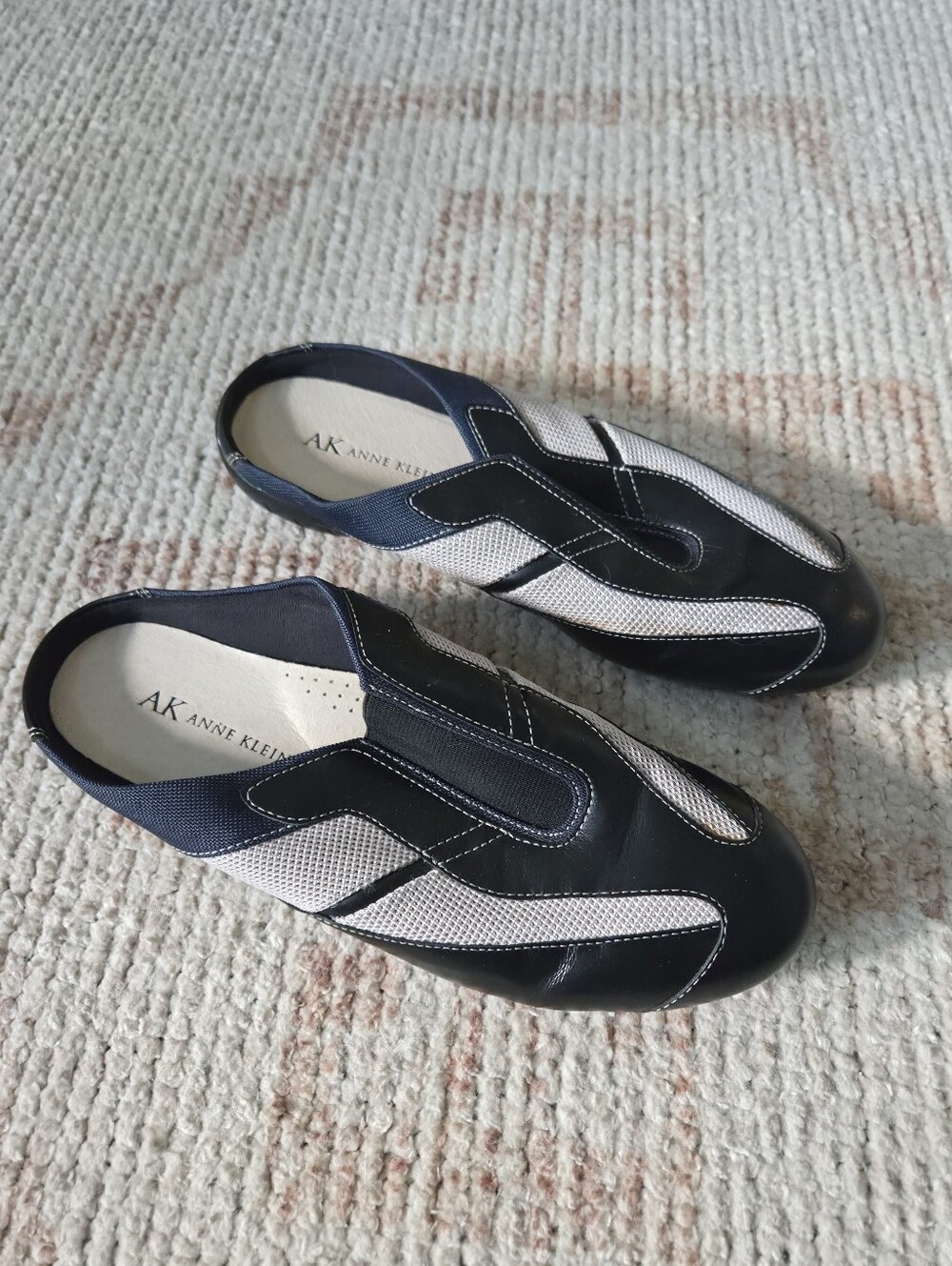 Vintage Anne Klein AK Sport Aktale Leather Slides Shoes Size 6.5